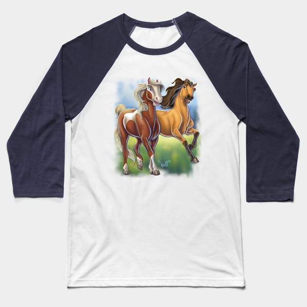 Spirit and Rain Baseball T-Shirt by Unicornarama